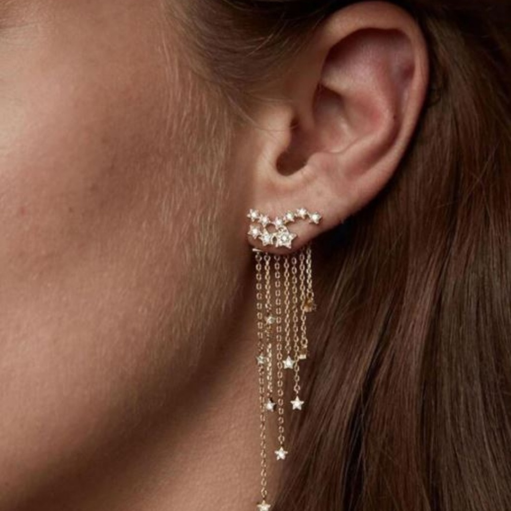 Star Tassel Drop Earrings - Picture 3 of 8